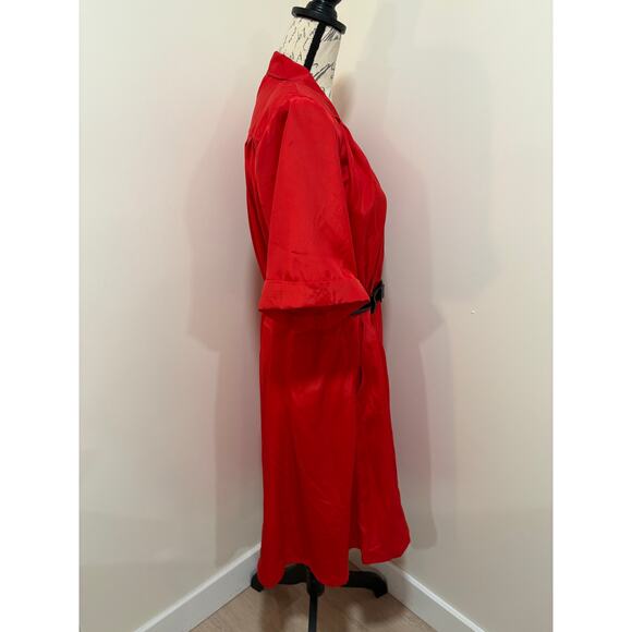 Vintage 80s/90s Darian Red & Black Dress w/ Pockets Size 8 - Picture 5 of 11